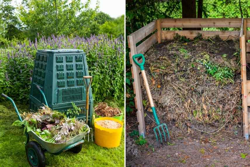 comment cacher un coin compost, composteur