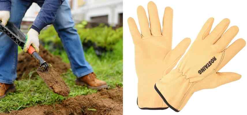 Gants de jardinage à manches longues en peau de vache et microfibres, gants  de jardinage pour femmes et hommes, taille des rosiers-XL