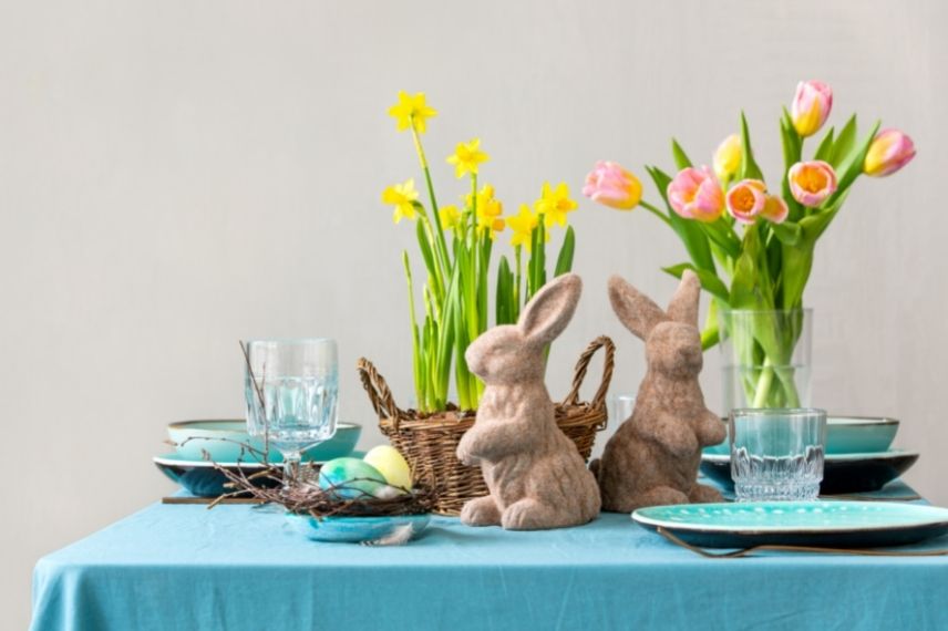 jolie décoration de table pour Pâques