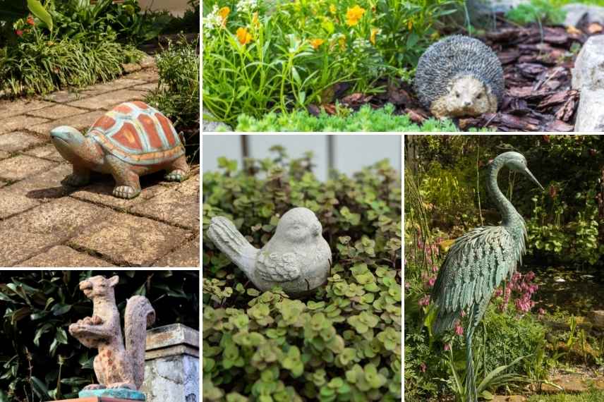 déco animalière jardin, décoration extérieure jardin animaux