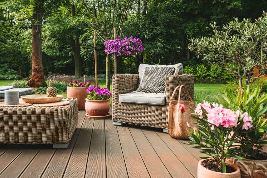 placer ses pots sur la terrasse