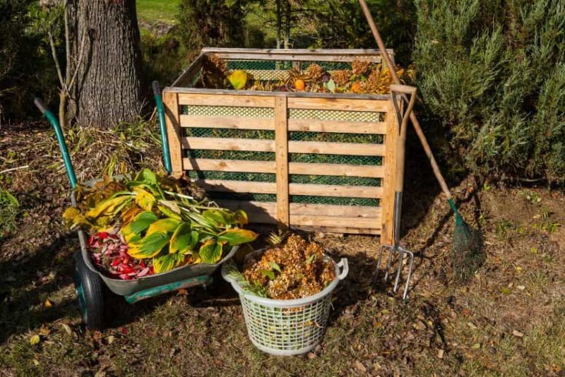 biocompostage - bio-déchets frais et compost dans le jardin avec des déchets  alimentaires et des fruits mélangés avec de la terre pour être utilisés  comme engrais dans les cultures en croissance 17725981