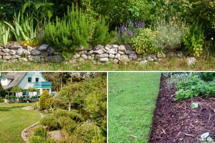 créer bordures massif, aménagement bordures jardin