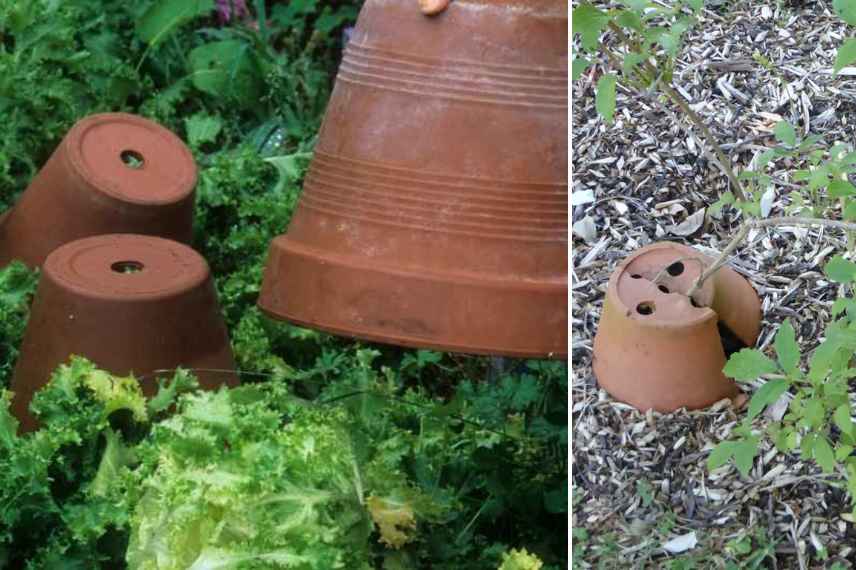 recycler pots jardin, détourner pots au jardin, idées déco pots jardin
