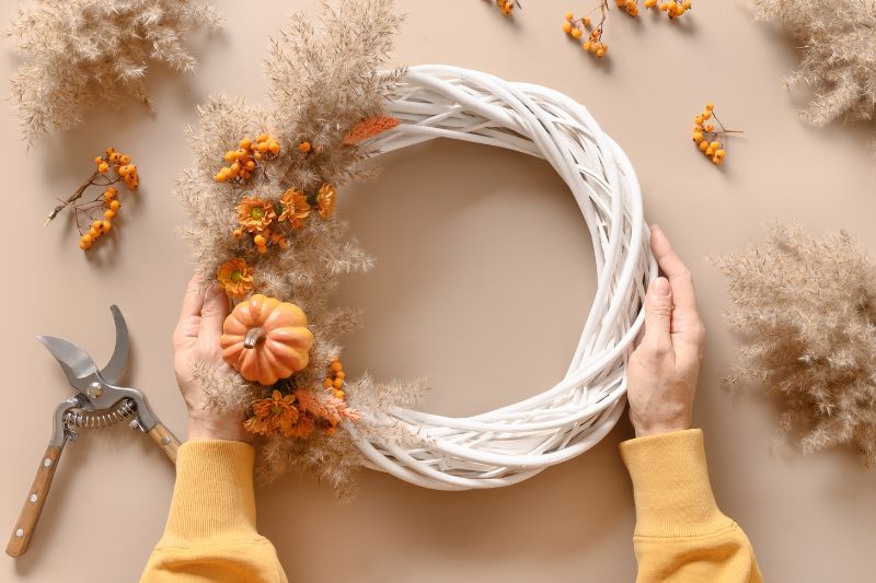 Comment faire une couronne d'automne maison- Promesse de fleurs