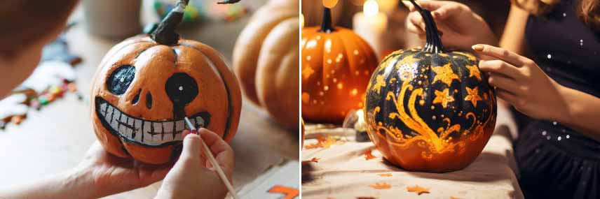 Citrouilles peintes pour Halloween