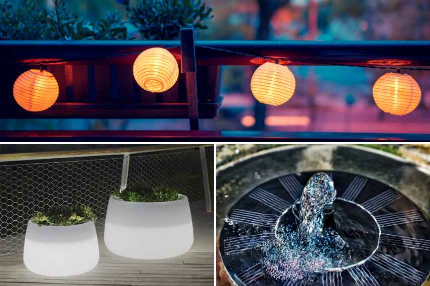 Fleur dansante à énergie solaire, Décoration de balcon de voiture  Balançoire automatique solaire