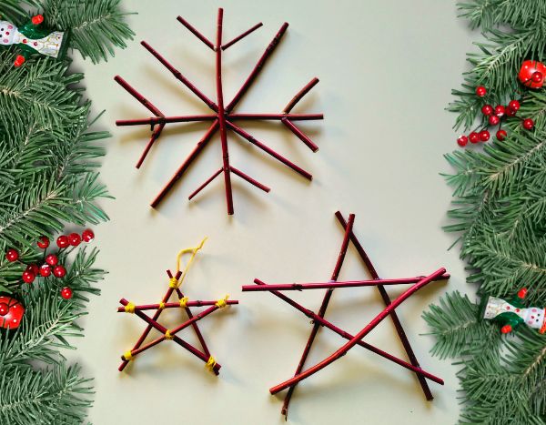 Comment faire de jolies étoiles en branchages pour décorer le sapin de Noël ?