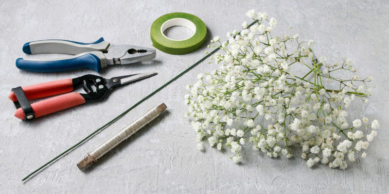 Matériel pour faire une couronne de mariée