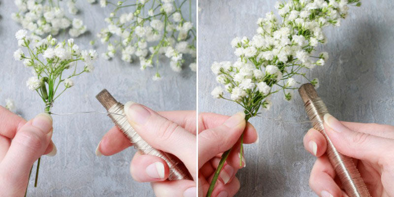 Couronne de mariée gypsophile