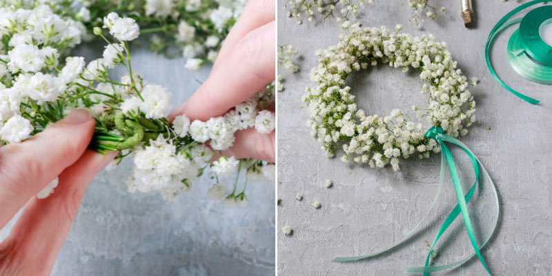 Couronne de mariée gypsophile