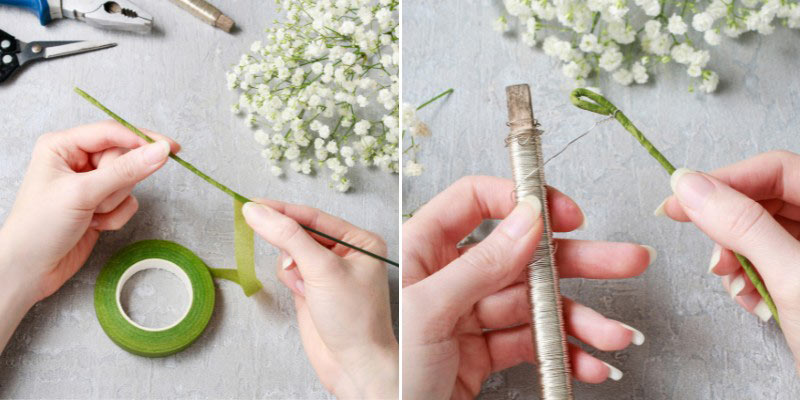 Couronne de mariée en gypsophile