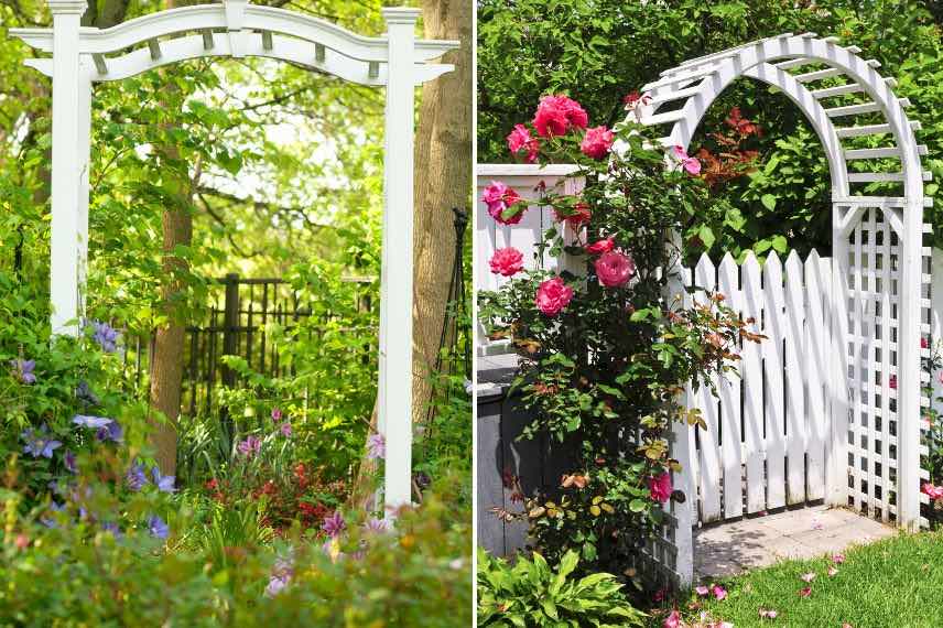 arches de jardin blanches pour plantes grimpates