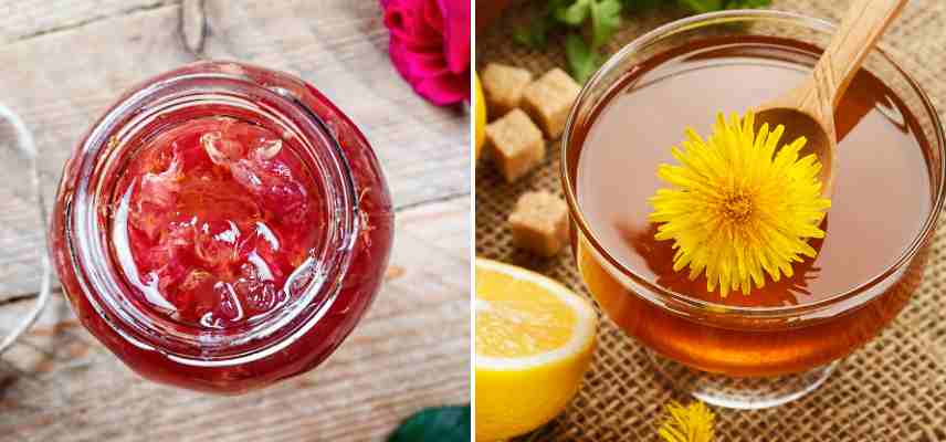 confit de rose, gelee de pissenlit