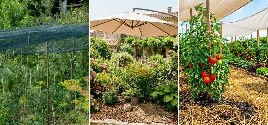 différents moyens pour ombrer le jardin