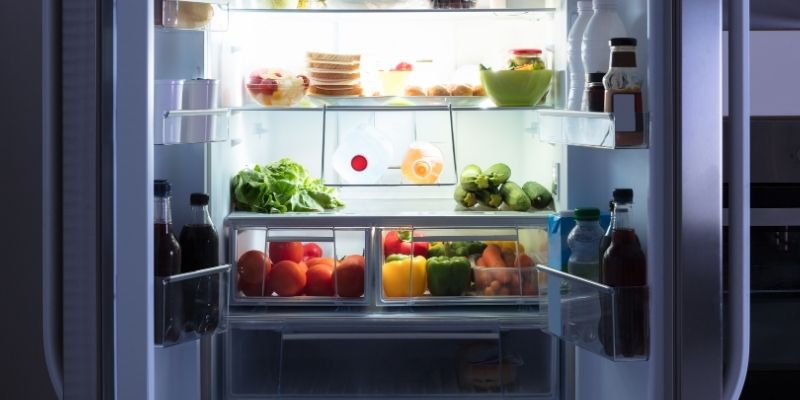 courgettes and other vegetables in the fridge