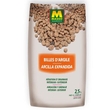 Billes d´Argile Masso Garden en sac de 2.5 litres