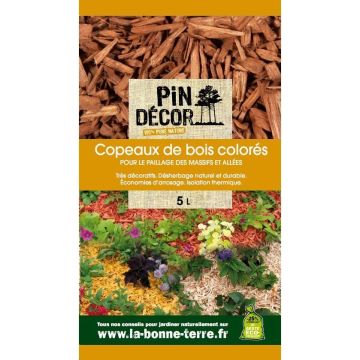 Copeaux colorés de bois brun en sac de 5L