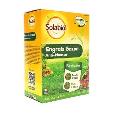 Engrais Gazon anti-mousse Solabiol en sac de 3.2 Kg