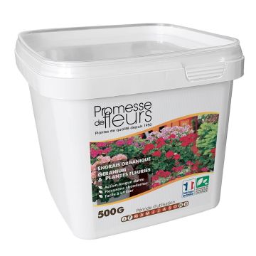 Engrais UAB Promesse de Fleurs pour géraniums et plantes fleuries boite de 500g