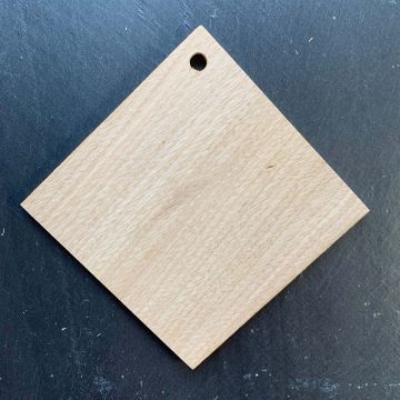 Etiquette à suspendre losange en châtaignier 9.5 x 9.5 cm