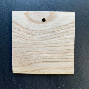 Etiquette carrée en châtaignier à suspendre 9.5 x 9.5 cm