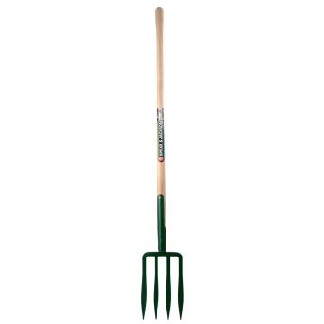 Fourche à bêcher 4 dents spatulées 23 cm avec manche en bois pomme Spear & Jackson