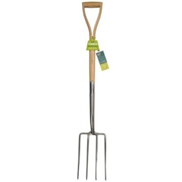 GARDEN Lot d'outils de jardinage Pelle ronde + fourche à bêcher + bêche +  râteau