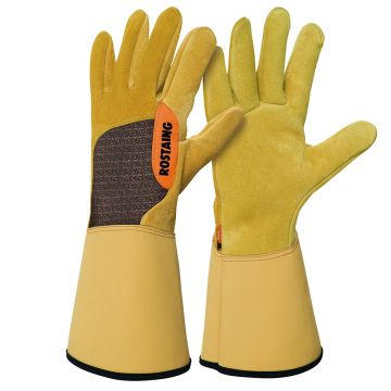 Gants de débroussaillage Rostaing paume cuir Roncier marron