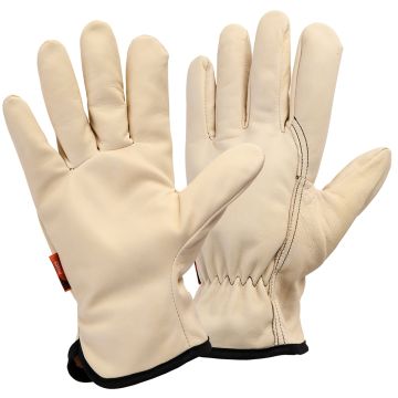 Gants pour travaux et taille Rostaing paume cuir agneau EM25A beige