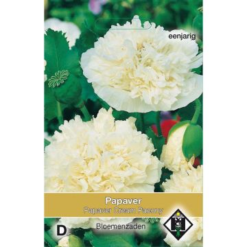 Graines de Pavot annuel Cream Paeony - Papaver somniferum