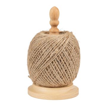 Dévidoir hêtre et Ficelle en Jute Coloris Naturel - Pelote 200g Ø2mm ± 150m