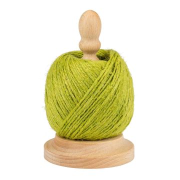 Dévidoir hêtre petit modèle et Ficelle en Jute Coloris Pomme - Pelote 100g Ø2mm ±75m 