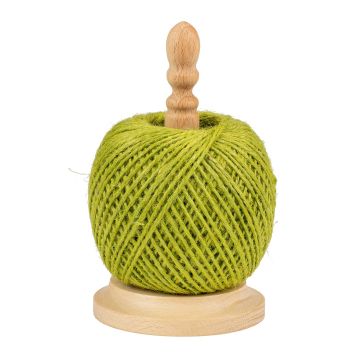 Dévidoir hêtre et Ficelle en Jute Coloris Pomme - Pelote 200g Ø2mm ± 150m