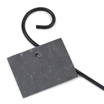 Porte étiquette en acier et son ardoise naturelle 9,5 x 7 cm