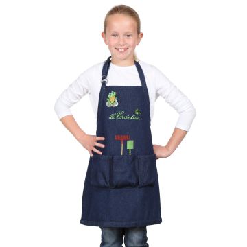 Tablier de jardin enfant couleur bleu jean taille 6-8 ans, 100% Coton