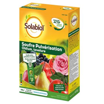 Soufre pulvérisation Solabiol en boîte de 400 g