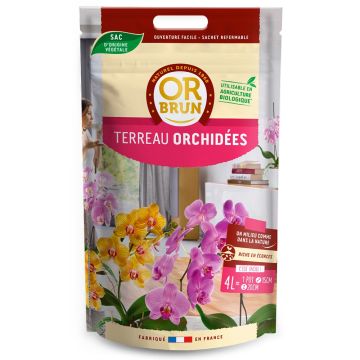 Terreau Orchidées Or Brun en sac de 4 L