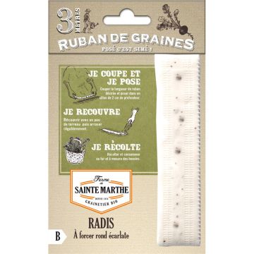 Carte Ruban de Radis à forcer Rond Ecarlate Bio - Ferme de Sainte Marthe