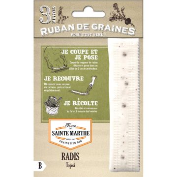 Carte ruban de Radis Topsi Bio - Ferme de Sainte Marthe