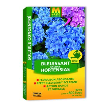 Engrais soluble Bleuissant Hortensias avec sulfate d'alumine  - Boîte - Masso