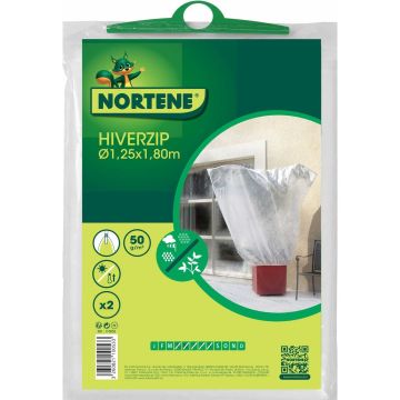 Housse d'hivernage plante + pot blanc avec zip 100g/m² Maxizip 2 m x 0.50 m  de diamètre