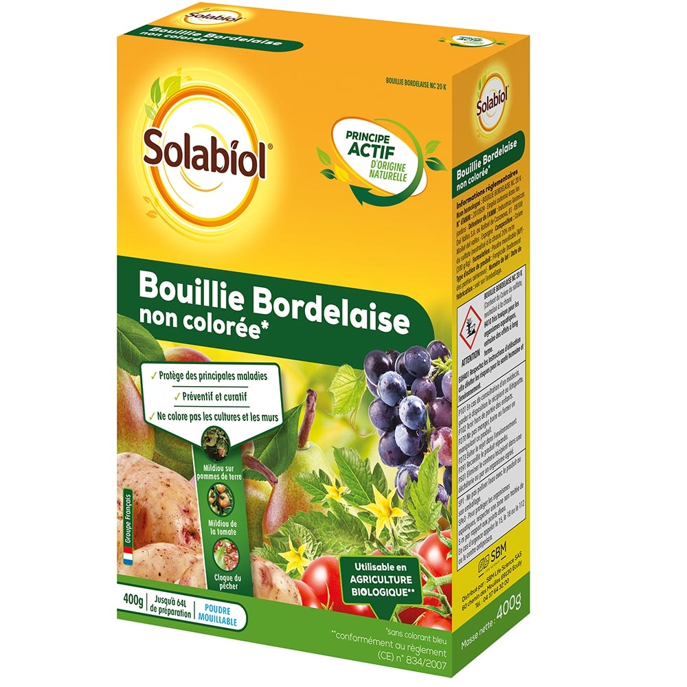 Bouillie bordelaise non colorée en boite de 400 grammes SOLABIOL