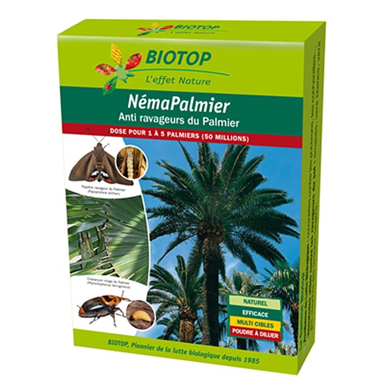 Nématodes NémaPalmier Biotop contre les ravageurs du palmier boite de 50 millions
