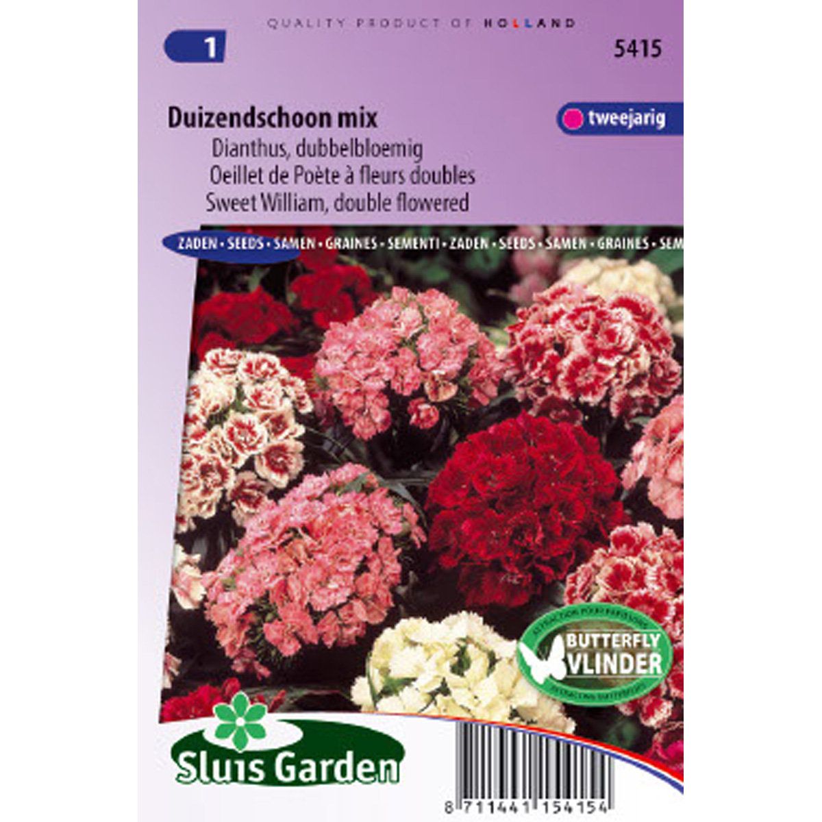 Oeillet de Poète à fleurs doubles en mélange - Dianthus barbatus