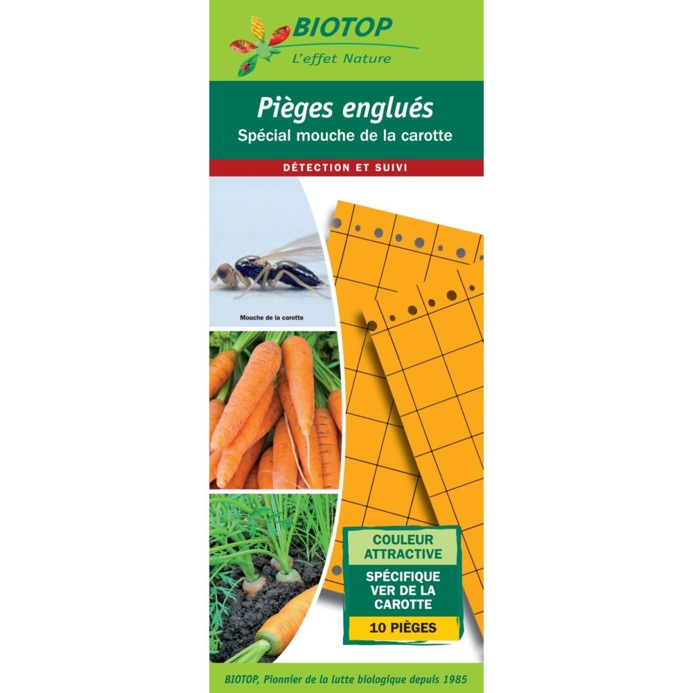 Piège chromatique (plaques engluées) orange 25 x 10 cm Biotop - Lot de 10