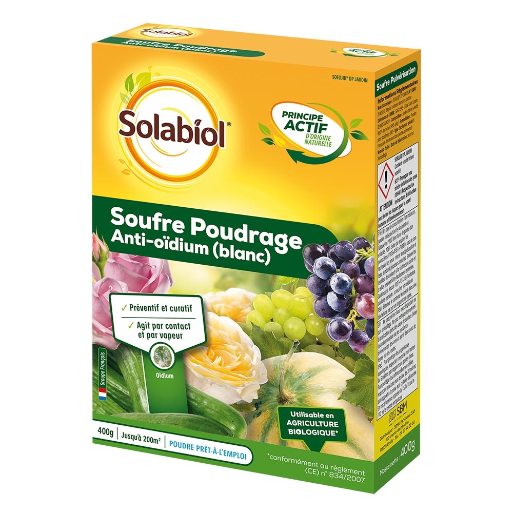 Soufre poudrage Solabiol en boîte de 400 g
