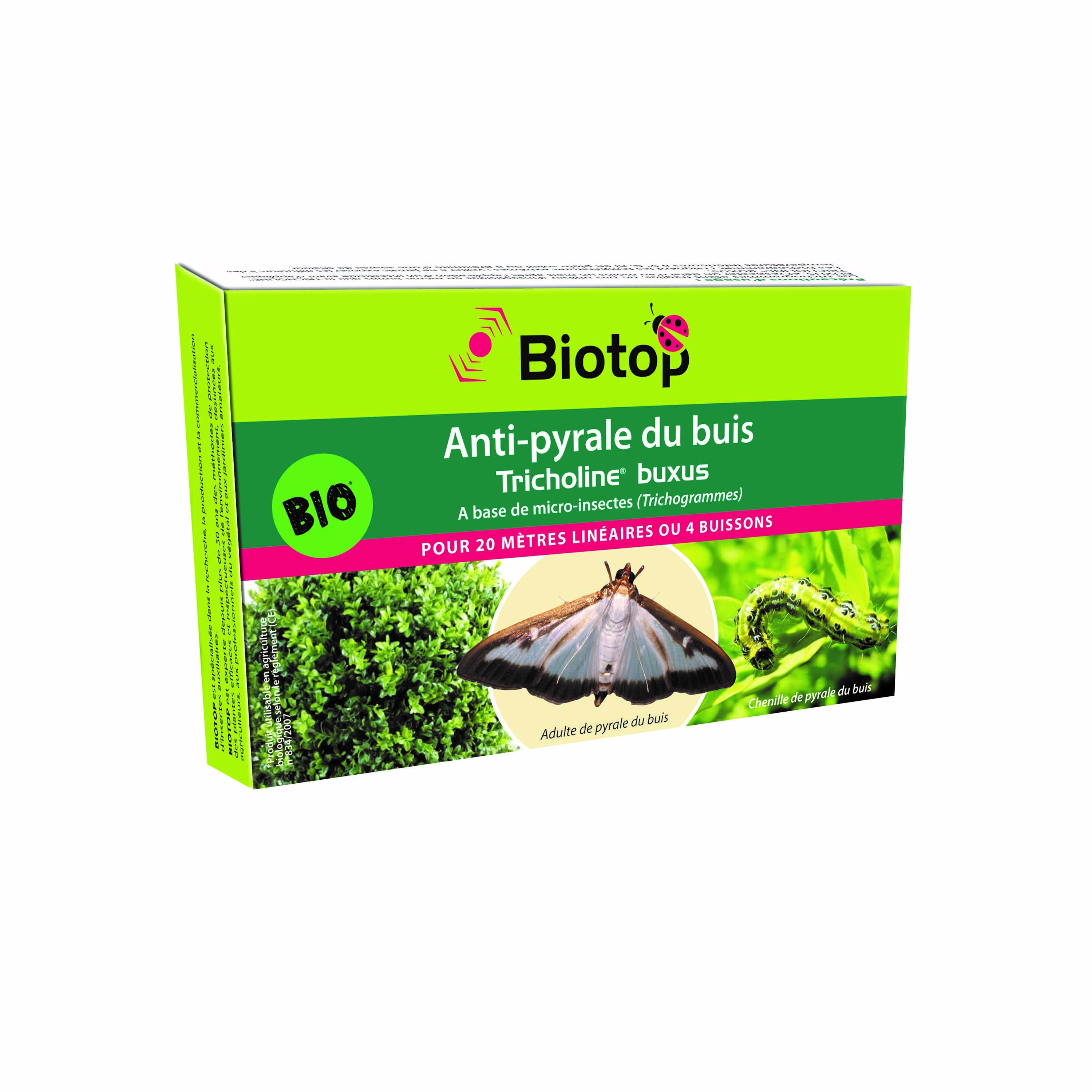 Tricholine® Buxus Biotop contre la pyrale du buis boîte de 4 diffuseurs