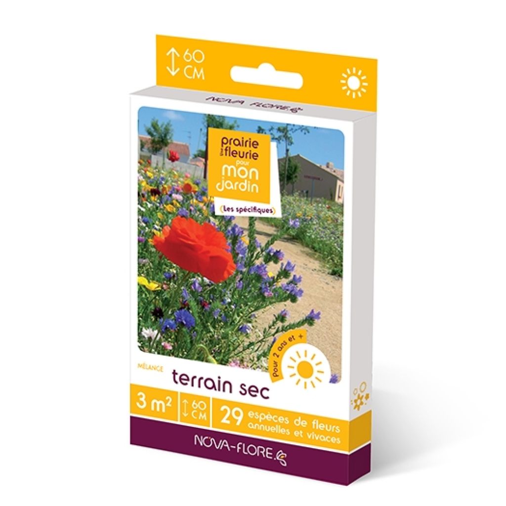 Prairie Fleurie - Mélange terrain sec - graines de fleurs - 7m2, vente au  meilleur prix