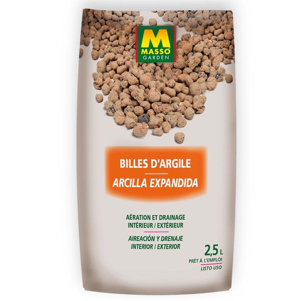 Billes d´Argile Masso Garden en sac de 2.5 litres